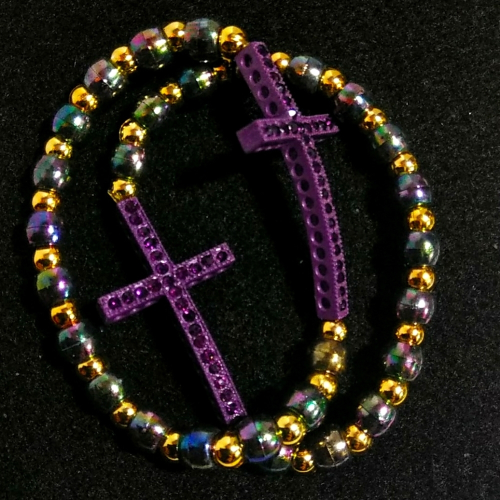 Purple stretch bracelets